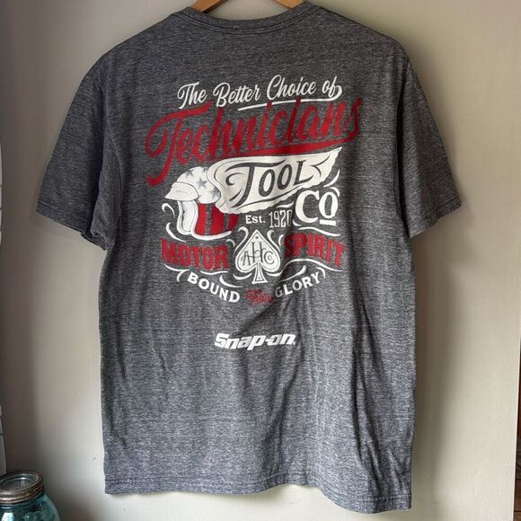 Snap on tools mens t shirt size large gray work garage cars mechanic - Picture 3 of 7